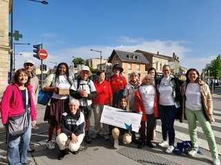 Jacques, les amis de Saint-Jacques-de-Compostelle en Aquitaine et un groupe du CCAS de la ville de Talence, le 10 mai 2023.